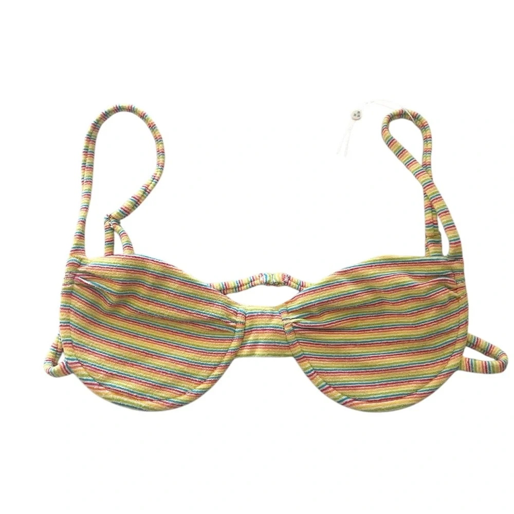 Frankie’s Bikinis Maggie Underwire Terry Bikini Top striped